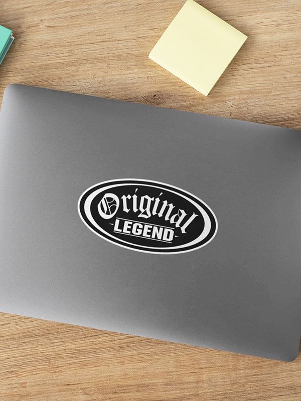 Original Legend sticker on laptop